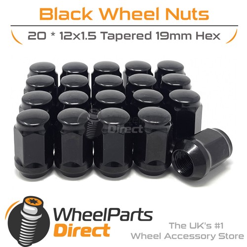 Wheel nuts 12x1 - nuts, black